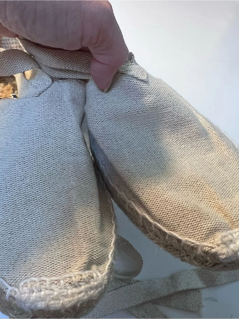 Alpargatus Canvas Espadrilles Goats Closed Toe Ankle Wrap Size 38 U.S. 7.5